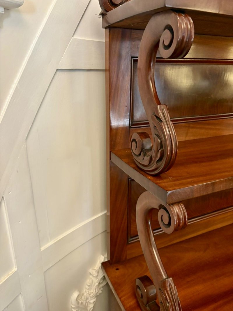 Antique Victorian Quality Figured Mahogany Two-Tiered Chiffonier / Sideboard
